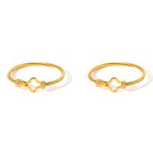 1pc Stainless Steel Bracelet, Rhinestone Decor Minimalist Floral & Star Pattern, 18K Gold Plated Bracelet For Women, Suitable For Daily Wear And Parties - Gold - View 5