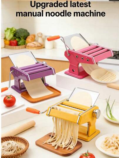 Fabricant de pâtes manuel épaissi | Machine à pâtes 6-en-1, faites des nouilles fraîches moelleuses/des enveloppes de raviolis/des enveloppes de raviolis à la maison. Engrenage épaissi amélioré : ce fabricant de pâtes manuel est équipé d'un engrenage épaissi amélioré, augmentant la durabilité de 30% et le rendant plus facile à rouler sans glisser. Polyvalence 6-en-1 : capable de faire des nouilles rondes, des nouilles larges, des nouilles fines, des enveloppes de raviolis, des enveloppes de raviolis, et des enveloppes de petits pains, satisfaisant tous vos besoins de pâtes maison.