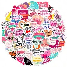 50pcs Happy Mother's Day Fresh Heart Stickers, Sealing Labels - 1PC - View 5