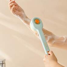 1pc Liquid Refillable Push-Pull Shower Brush, Nylon Bristle Long Handle Back Scrubber, Shower Loofah, Mud Back Brush - Multicolor - View 5