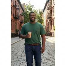 KingSize Men's Big & Tall Shrink-Less Lightweight Pocket Crewneck T-Shirt - PEMBURU - View 2