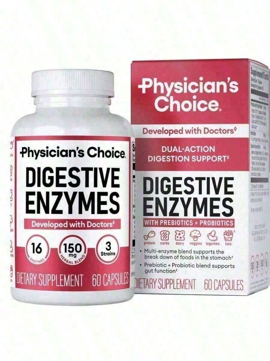 Physician's Choice Digestive Enzymes, Digestive & Gut, Bloating & Meal Discomfort, Men And Women, 30 Count - 1 - Xem 1