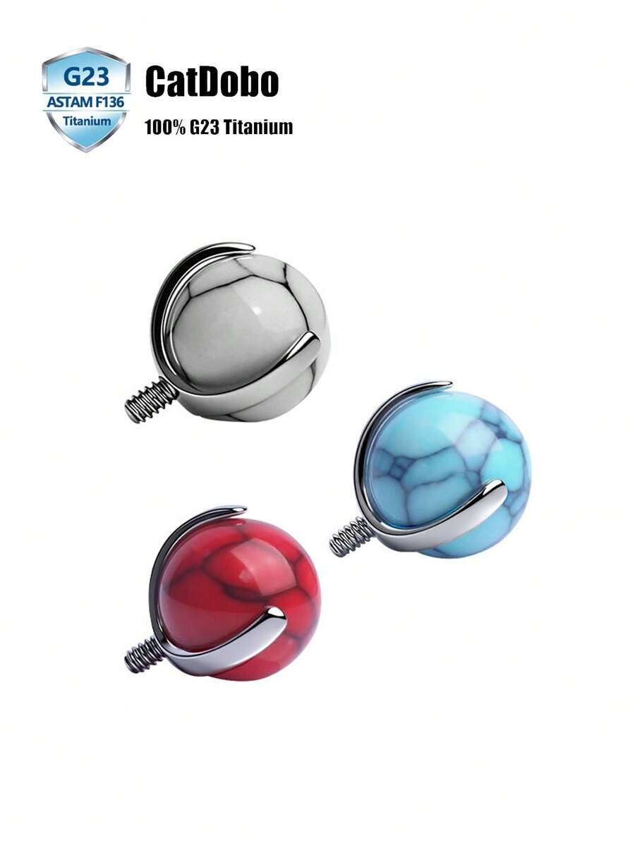 1 chiếc khuyên tai sụn F136 bằng titan 5mm đính đá tự nhiên, vỏ sò Lapis Lazuli, kiểu xoắn ốc, mặt phẳng, trang sức xỏ khuyên cơ thể. - đá tự nhiên - Xem 1