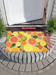 1pc Hand-Painted Tropical Fruit Slice Pattern Doormat, Washable Kitchen Carpet, Room Decor, Small Rug, Entryway Mat, Kitchen Floor Mat, Hallway Rug, Non-Slip Doormat, Indoor Outdoor Carpet, Home Doormat, Fruit Print Floor Mat, Summer Fresh Doormat, Orange Fruit Doormat, Summer Produce Entryway Mat, Housewarming Decor - Colorful Fresh Fruits - View 12