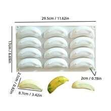 1 pieza Molde para pastel de mousse de plátano, Molde de silicona para hornear DIY de mango, Molde de cubitos de hielo de chocolate, Molde para postres, Fruta creativa, Resistente a altas temperaturas - Blanco - Ver 9
