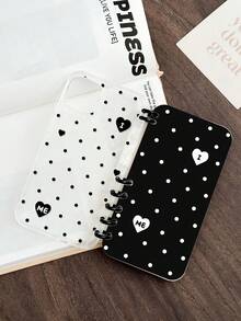 1pc Polka Dot Heart Notebook Phone Case, "I Love Me" Slogan Book Style Transparent TPU Shockproof Protective Cover, Cute Gift, Compatible With IPhone 11/12/13/14/15/16/16 Plus/17/17 Pro/17 Pro Max And Galaxy S24 Ultra/A25/A55 5G/S25 - Multicolor - View 6