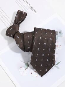 1pc Men's Fashion Cashew Pattern Tie, Casual Versatile Suitable For Daily Commute, Outing, Party Matching - Multicolor - View 6