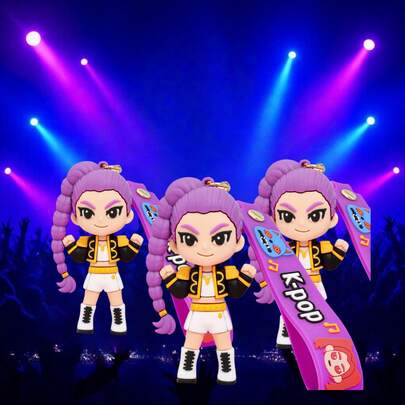 1 Set Cute Korean Style Christmas Keychain, Cartoon Pendant Suitable For Girls,  Keychain, Tiger Keychain, Couple Keychain, Anime Phone Charm, Bag Accessories, Gift For Friends (Silicone Product, Slight Color Difference Is Normal)