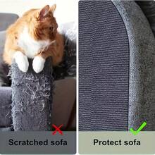 1pc/2pc Cat Scratch Post With Adhesive Fabric - Durable Self-Adhesive Rug For Furniture Protection, Removable Wall And Sofa Protector, Indoor Cat Scratch Board, Cat Scratch Solution | Modern Cat Furniture | Durable Scratch Post - 39.3 X 11.8 - View 5