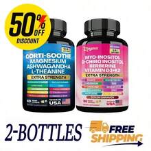 Soothe & SmoothBundle Cortisol AndMyoinositol All-In-One Supplement -MultivitaminCombo WithExtraStrengthingredients-MADE IN USA - 2 - Xem 5
