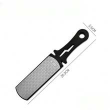 1pc Knife Sharpener, Whetstone, Knife Sharpening Tool, High-Quality Whetstone, Double-Sided Grinding Stone, Kitchen Knife Sharpener, Knife Sharpening Set With Handle, Kitchen Utensils, Kitchen Accessories - Black - View 3