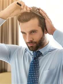 2pcs Black Plastic Dual-Sided Compact Fine-Tooth Straightening Hair Brush For Daily Use - Multicolor - View 4