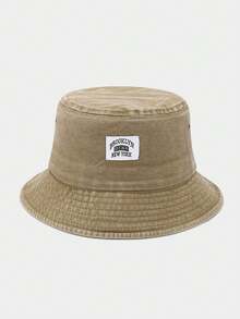1pc Vintage Distressed Kids Bucket Hat Brooklyn Label Design Breathable Sun Protection Hat For Boys And Girls - 1PC - View 14