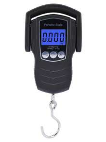 1 pieza Báscula portátil de alta calidad, báscula de viaje multifunción, báscula de equipaje de 110 lb/50 kg, báscula digital para el hogar, báscula colgante para envíos, báscula colgante para compras, báscula digital, báscula colgante para pesca, incluye cinta métrica de 150 cm/59 in, adecuada para el hogar, hotel, equipaje, viaje, avión, con asa grande, pantalla LCD retroiluminada, función de bloqueo de peso (baterías no incluidas) - Multicolor - Ver 13