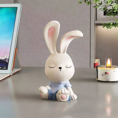 Healing Rabbit Desktop Decor, Office Workstation Emotional Stabilizer, Birthday Gift Plush Doll, Easter Bunny Gift. Made Of High-Quality ABS Plastic Art Doll Material With Fade Resistance, Suitable For Home And Office As A Desk Decoration, Portable Travel Accessory, And A Great Birthday/Holiday Gift For Friends, Family, Collectors, And Fantasy Enthusiasts.