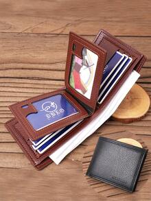 New Men's Wallet With 8 Card Slots, High-End Bifold Wallet, Short Style PU Leather Card Case, Travel ID Holder, Card Holder, Men's Wallet, Ticket Holder - Multicolor - View 2