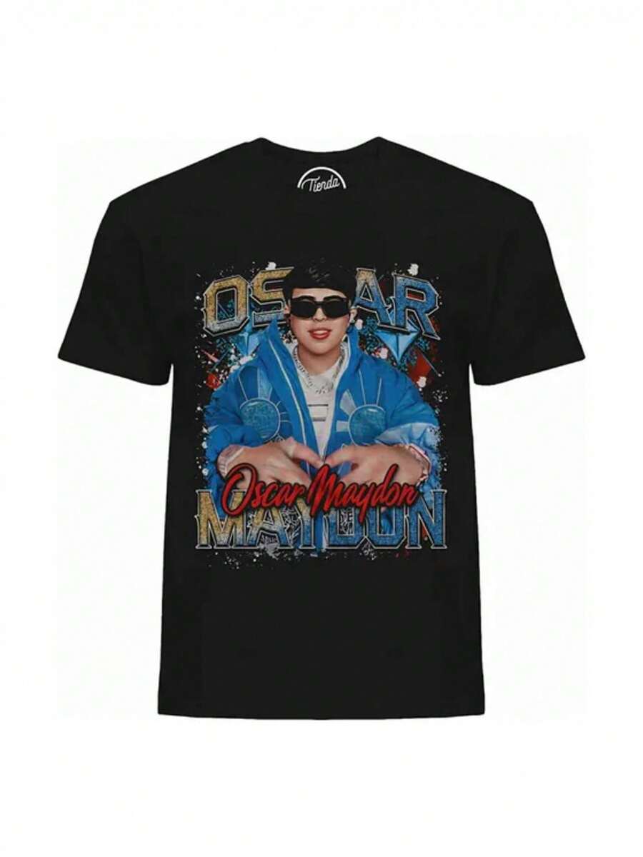 Camiseta con collage de Oscar Maydon - Negro - Ver 1