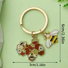 Aesthetic Bumble Bee Honeycomb Sunflower Keyring Fashion Enamel Flower Honey Jar Keychain For Women Girls Bag Charm Pendant Accessories Cute Backpack Decor Lanyard Car Key Holder Jewelry Gift For Bee Lovers Gardeners Teachers Bestie Sister Daughter Birthday Anniversary Christmas Stocking Stuffer Mother Day Present Gold Plated Alloy Metal Dainty Pearl Bee Charm Vibrant Yellow Summer Vibe Jewelry Boho Style Floral Key Chain Unique Handbag Ornament Purse Decoration Clasp Small Gift Idea For Kids Teens Students Tiny Cute Charms Durable Lightweight High Quality Craftsmanship Non-Tarnish Gold Tone Shiny Enamel Finish Nature Inspired Accessory Sweet Honeybee Theme Jewelry Collection Party Favors Wedding Guest Gifts Back To School Accessory Graduation Gift For Her Romantic Floral Bee Jewelry Fancy Key Organizer For House Keys Office Keys Wallet Charm Decorative Piece High Grade Texture Gift Box Choice - LS296-8.4g - View 35