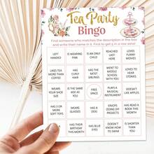 Set,Tea Party Bingo Game Set, 24 Player Cards For Birthday, Bridal Shower, Gender Reveal Shower, Wedding Favors,Ladies Game Night Party - Style 1 - View 7