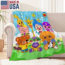 Plim Plim Cartoon Animation Blanket The Adorable And Charming Image, Along With The Gathering With Friends Soft Funny Throw Blanket Cozy Lightweight Plush Portable Cover Blanket For Sofa,Warm Gift For Birthday,Christmas,Multiple Blankets - 顏色 - 查看 5
