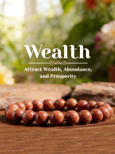 1 Golden Sandstone Elastic Bracelet For Women - Bohemian-Style Fortune-Attracting Jewelry, Natural Stone Beads For Everyday Wear, Perfect Gift For Christmas, Valentine's Day, And Mother's Day (Positive Energy Year-Round)