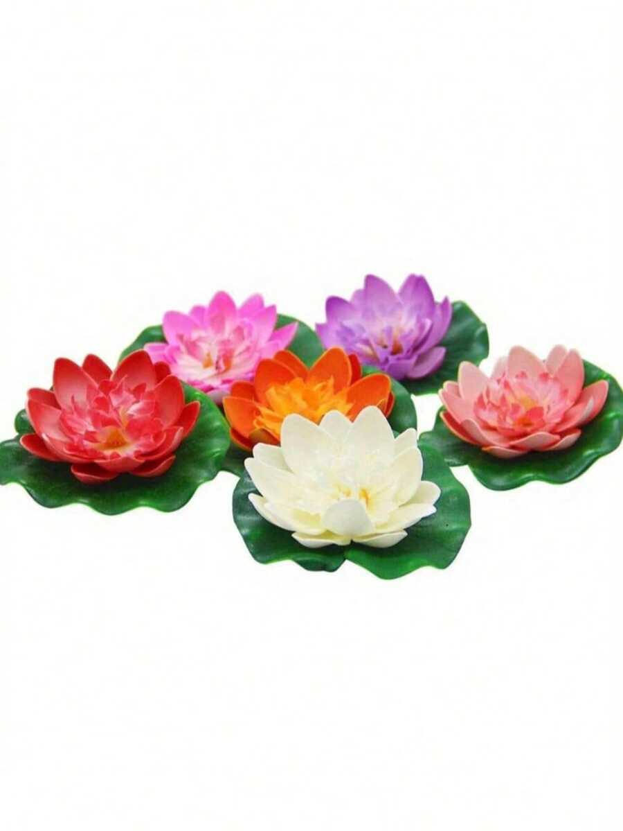 1/3/5/10pcs Artificial Floating Foam Lotus Leaf Decoration, Suitable For Pond, Aquarium And Stage, Realistic Lotus Leaf Green Plant, Fish Pond Simulation Lotus, Realistic Water Lily Micro Landscape, 10cm, Valentine's Day, Birthday, Graduation Gift Party Pack, Room, Home, Wall, Bathroom, Bedroom, Room Decor, Office Desk Accessories, Wedding Supplies, Wedding, Living Room - White - View 1