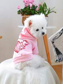 PETCIRCLE 1pc Pet Clothes Dog Apparel Small Dog Hoodie Sweatshirt - Sweetie Pie Hoodie - Pink - View 2
