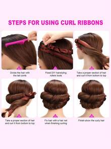 1 Pc Lazy Sleep Hair Curling Tool Big Wave Hair Curler Heatless Hair Curling Rod EVA Rubber Hair Curlers - Multicolor - View 4