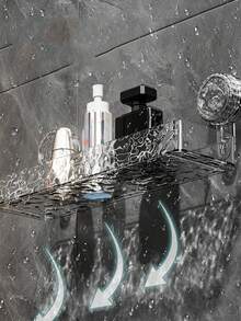 Kệ đựng đồ nhà tắm gắn bằng giác hút, không cần khoan, giá để đồ nhà tắm đa năng dạng lượn sóng có giác hút. - Xem 12