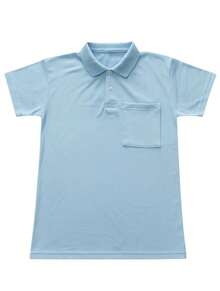 Basic Piqué Polo Shirt With Pocket - Baby Blue - View 2
