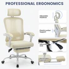 Home Office Chairs - White-framed Rice Net - View 5