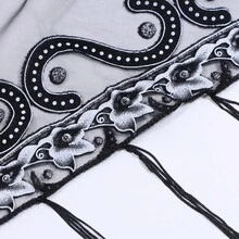 1pc Women's Lace Butterfly Rose Handmade Tassel Triangle Scarf, Fashionable And Elegant Ladies' Spring/Summer Versatile Floral Print Shawl, Lightweight Breathable Sunscreen Scarf/Headscarf - Multicolor - View 11