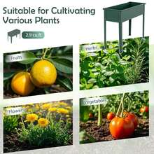 1 PCS Raised Garden Bed, Elevated Metal Planter Box With Legs And Drainage Holes Green - B - 查看 7