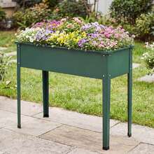 1 PCS Raised Garden Bed, Elevated Metal Planter Box With Legs And Drainage Holes Green - B - 查看 4
