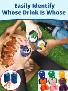 6pcs Colorful Easy Pull Tab Can Openers And Leak-Proof Drink Lids - Single-Handed Can Openers And Reusable Beer, Soda And Aluminum Can Protectors - View 3