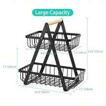 Detachable Stainless Steel Fruit Basket Kitchen Living Room Desktop Storage Rack Bread Basket Portable Fruit Bowl - Black - View 7