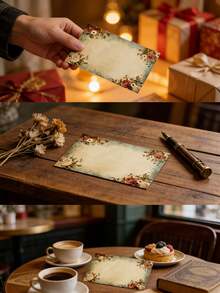 100张/50张复古花卉空白贺卡，适用于婚礼/生日/派对感谢卡、空白卡片、感谢卡、空白贺卡、DIY卡片、口袋卡、情人节/感恩节、适合向客户/老师/同事/家人表达谢意、礼品包装标签、礼品装饰卡、礼品标签、婚礼专用、独特单品、婚礼及伴娘用品、任何场合的卡片、钱包卡、名片、白色卡片、教师节礼物 - 彩色 - 查看 10