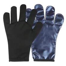 1 Pair PU Silver & Blue Coated Household Gloves, Anti-Cracking Moisture-Absorbing Gloves For Men & Women Fitness Training Sauna - Blue - View 5