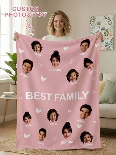 1ชิ้น ผ้าห่มแฟลนเนลรูปภาพสั่งทำพิเศษสำหรับเตียง, โซฟาห้องนั่งเล่นอเนกประสงค์ แคมป์ปิ้งชายหาดกลางแจ้งสำหรับสัตว์เลี้ยง, ผ้าห่มเครื่องนอนพิมพ์ลายชื่อครอบครัว/สัตว์เลี้ยง/คู่รัก, ของขวัญคริสต์มาสส่วนบุคคล, ของขวัญวันแม่/วันพ่อ, ของขวัญสำหรับครอบครัว, ของขวัญวันเกิด, ของขวัญสำหรับเพื่อน, ของขวัญสำหรับเธอ, ของขวัญสำหรับแม่/พ่อ