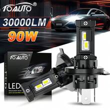 TOAUTO 2 bóng đèn pha LED H4 90W 30000LM, quạt tản nhiệt không dây, bộ giải mã CANBUS H4, đèn LED mini cho ô tô, đèn sương mù. - A - Xem 10