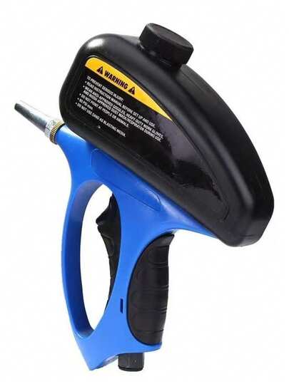 Portable Handheld Air Sandblaster Gun - 90PSI Pneumatic Sand Blasting Tool With Gravity Feed, Adjustable Flow, For Rust Paint Removal & Surface Cleaning