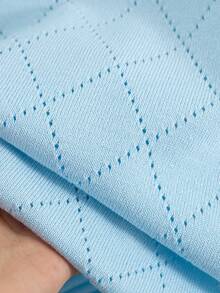 GIGOGOU Women's Summer Fashion Embroidered Short Sleeve T-Shirt, Breathable Knit Embroidered Tee - Blue - View 10