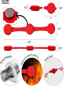 3个装磁性硅胶夹，适用于空气炸锅，用于固定空气炸锅烘焙纸，安全锁住一次性衬垫，防止纸张燃烧。 - 彩色 - 查看 4