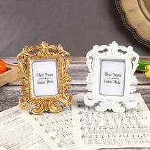 Square Wedding Photo Frame Retro Photo Frame Ornament ID Resin Photo Frame Baroque Photo Holder Frame Photo Prop Wedding Home Decor Gift - Multicolor - View 3