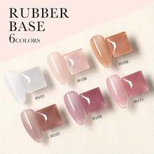 VENALISA 3 In 1 Rubber Base Gel For Nails, 6 Colors Jelly Gel Nail Polish Set Nude Pink Neutral Transparent Milky White Sheer Pink Gel Polish Strengthener Kit - 白色 - 查看 2