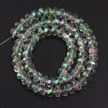 1pc Shiny Transparent Wheel Crystal Beads, 4/6/8mm Spring Green Flat Wheel Beads, Cool Touch Crystal Flat Beads For DIY Bracelet Necklace In Spring/Summer - Spring Green - View 8