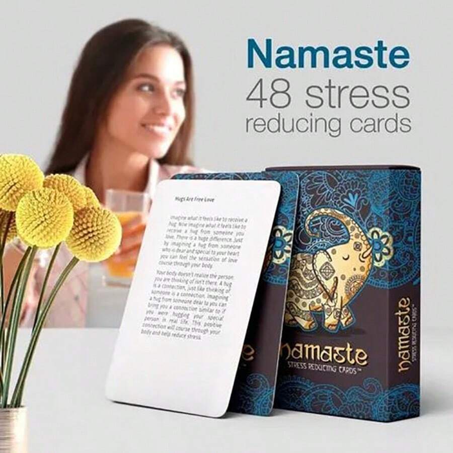 Namaste 减压卡片 - 大象主题放松卡片 - 彩色 - 查看 1