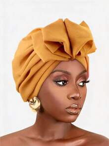 1 chiếc mũ turban xếp ly co giãn thắt nơ màu trơn dành cho nữ, thích hợp sử dụng hàng ngày, mùa hè và đi biển. - Nhiều màu - Xem 14