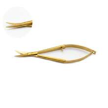 1pc Professional Stainless Steel Spring Action Eyebrow Scissors Precision Facial Hair Trimmer Cuticle Nipper Ergonomic Makeup Grooming Beauty Tool - Multicolor - View 12