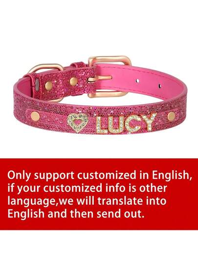 Personalized Rhinestones Letter Pet Collar With Sparkling Rhinestones ID Tag Ideal For Small To Large Cats And Dogs Ideal For Birthdays, Wedding Gifts, Theme Party Presents